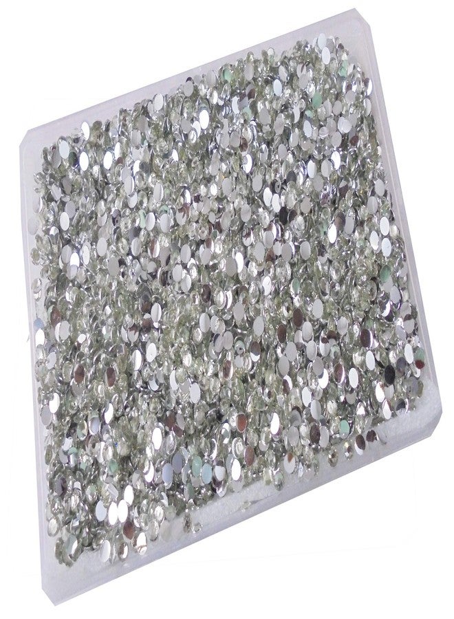 eshoppee 4mm Silver Colour Round Shape Resin Stone, chandla Sitara Stone 100 gm Box,for Jewellery Making Art and Craft DIY kit, Glitter Sequince Rhinestones Beads Dress Making Material (19) - Image 1